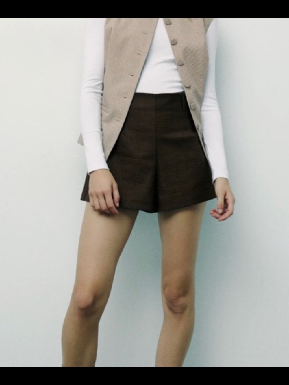 Zara High-Waist Brown Tailored Women’s Shorts